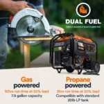 Generac 7500/9400 Watt Open Frame Portable Generator with Electric Start - Image 7