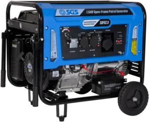 SGS 7.5kW Heavy-Duty Open-Frame Petrol Generator with AVR
